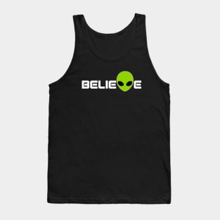 Green Alien Believe Tank Top